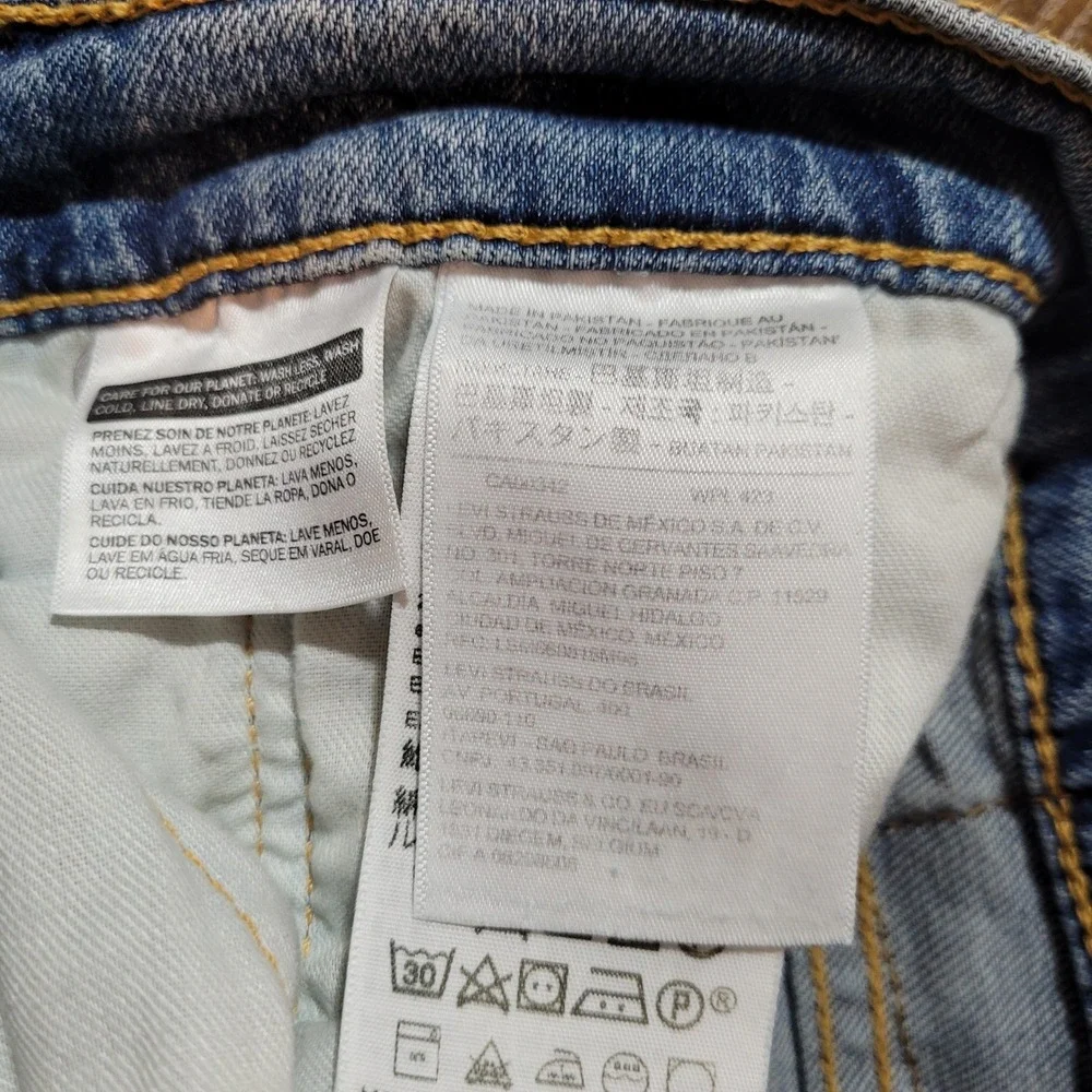 Levis‎ 512 Jeans Mens 31x30 Light Blue Distressed Slim Taper Denim